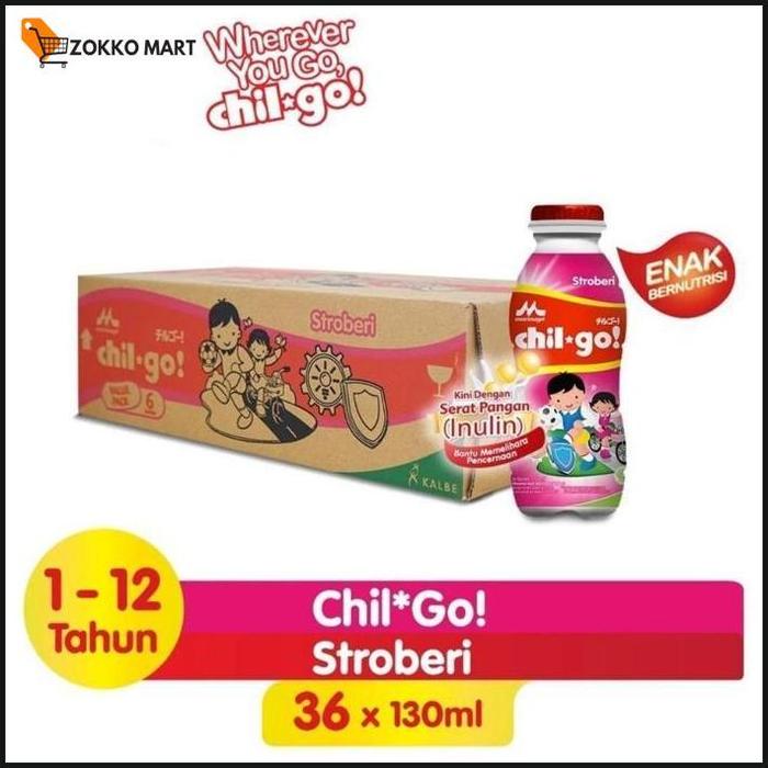 Gambar MORINAGA - CHIL-GO MILK - SUSU UHT (6 pack isi 6X130 ml) / 1 karton - Strobery dari Zokko Mart undefined Tokopedia