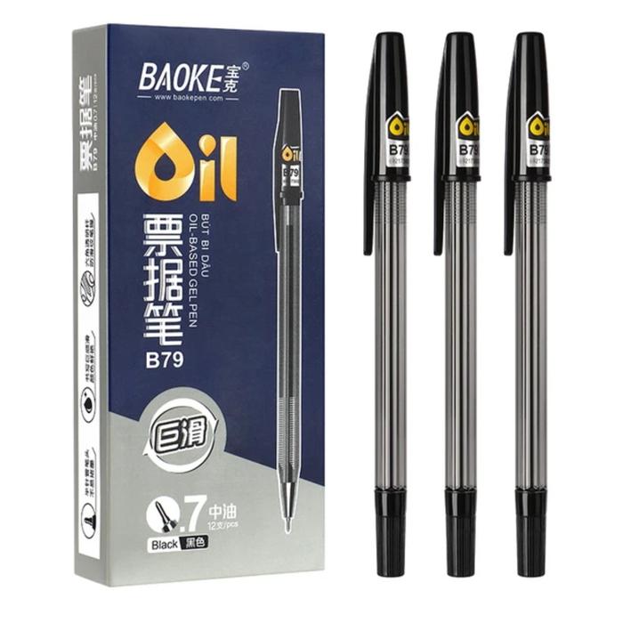 Gambar Ballpoint /Balpen / Pen / Pena BAOKE Oil B79 0,7mm  (Per Lusin) - Hitam dari SRM Stationery undefined Tokopedia