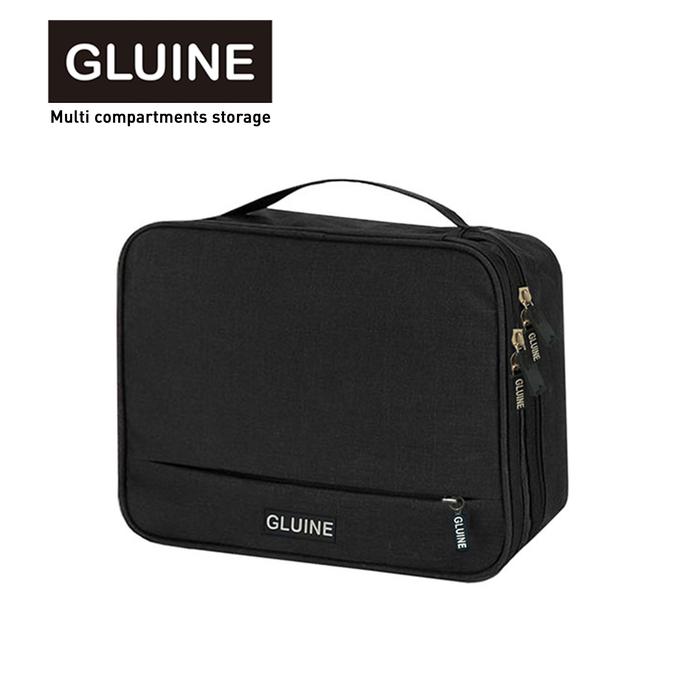 Gambar GLUINE 3368 Tas Kabel Organizer Double Layer Peyimpanan Tas Gadged Aksesories HP Powerbank Charger Kabel Electronics Organizer Travel Case - Hitam dari GLUINE Store undefined Tokopedia