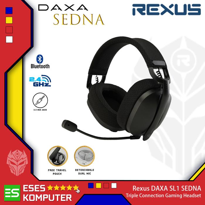 Gambar Headset Rexus SEDNA SL1 V2 Wireless 3 in 1 Connection Headset Gaming - Hitam dari ESES Komputer Tasikmalaya Kota Tasikmalaya Tokopedia