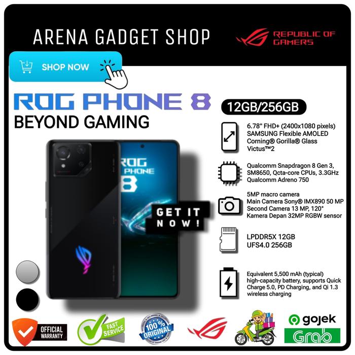 Gambar Asus ROG Phone 8 5G Ram 12/256Gb Garansi Resmi Asus ROG 8 Snapdragon 8 - Black dari ArenaGadgetShop undefined Tokopedia