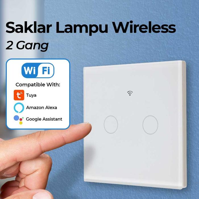 Gambar Saklar Lampu Rumah Wifi dan Sentuh Smart Saklar Wireless Switch 433Mhz - 2, Putih dari BMA MART undefined Tokopedia