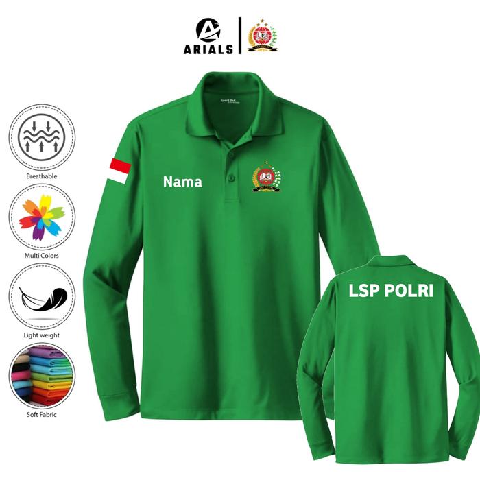 Gambar Arials Polo shirt Baju Kaos Kerah Lengan Panjang Polisi LSP POLRI Republik Indonesia - Hijau, L dari Arials_NEW undefined Tokopedia