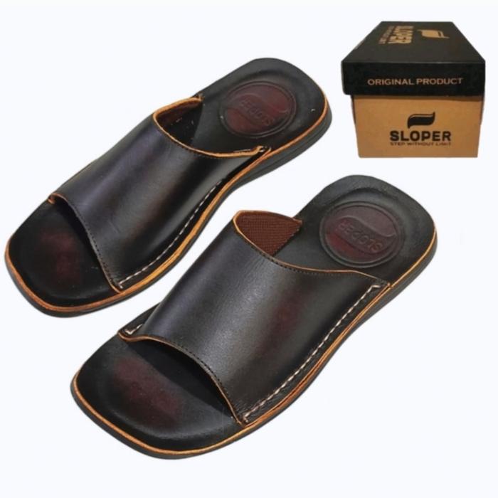 Gambar SLOPER SANDAL KULIT PRIA CASUAL ORIGINAL - Coklat 305, 38 dari SLOPER OUTLET undefined Tokopedia