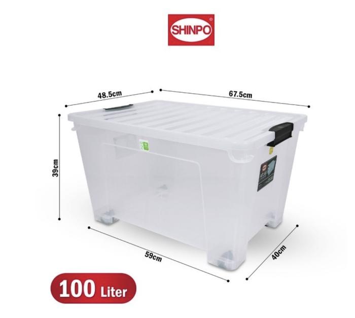 Gambar Container Box bening + roda - 100LITER SIP102 dari Matahari Plastic undefined Tokopedia