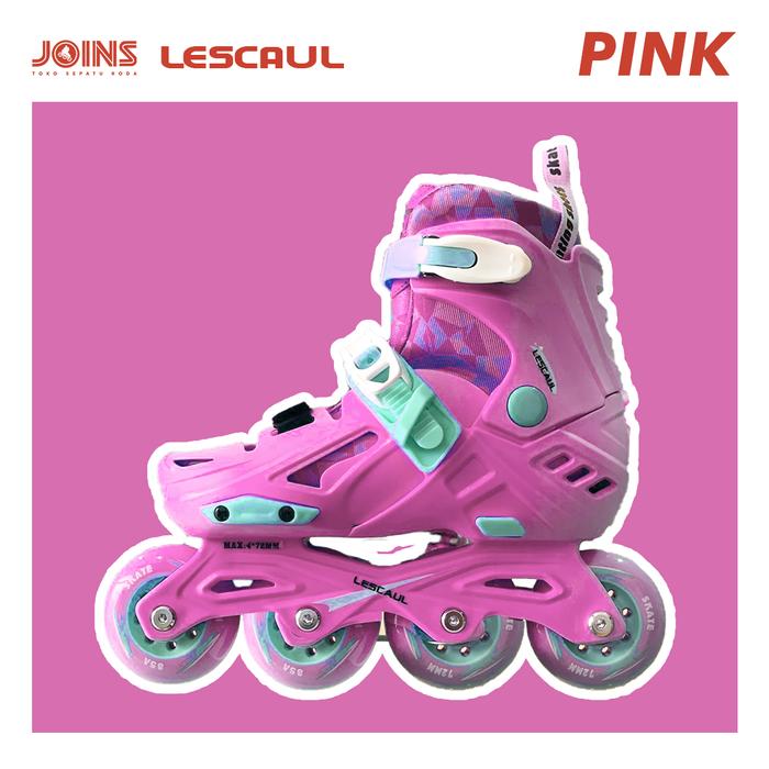 Gambar Sepatu Roda Anak Inline Skate Anak Lescaul Pink Bukan Cougar atau Lynx - Lescaul Pink, S (28-31) dari sepaturodasurabaya undefined Tokopedia