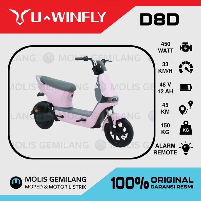 Gambar Moped Listrik Uwinfly D8D - Pink dari Molis Gemilang undefined Tokopedia