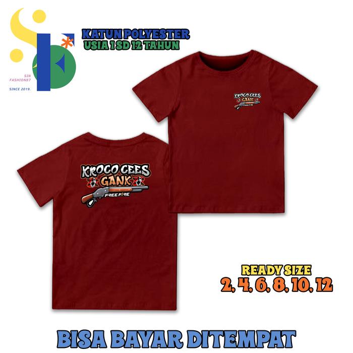 Gambar Kaos Anak FF Kroco Cees Gank Versi SG Kayu - Kaos Anak Usia 1 Tahun Sampai 12 Tahun - Baju Anak Viral - Baju Distro Anak - Maroon, 9-10 tahun dari Sinfashion87 undefined Tokopedia