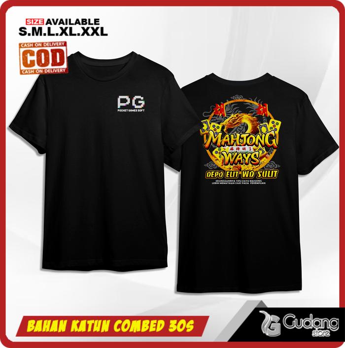 Gambar Tshirt Kaos Mahjong Ways Dragon PG Soft Depo Elit WD Sulit - Baju Game Online Slot Maxwin Naga Pragmatic Play 04 - Hitam, S dari GUDANG STORE Murah undefined Tokopedia