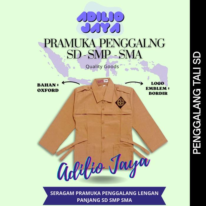 Gambar SERAGAM SEKOLAH SD SMP SMA PRAMUKA PENGGALANG TALI SAMPING LENGAN PANJANG ANAK PEREMPUAN - PENGGALANG SD, 7 dari ADILEO CLOTH undefined Tokopedia