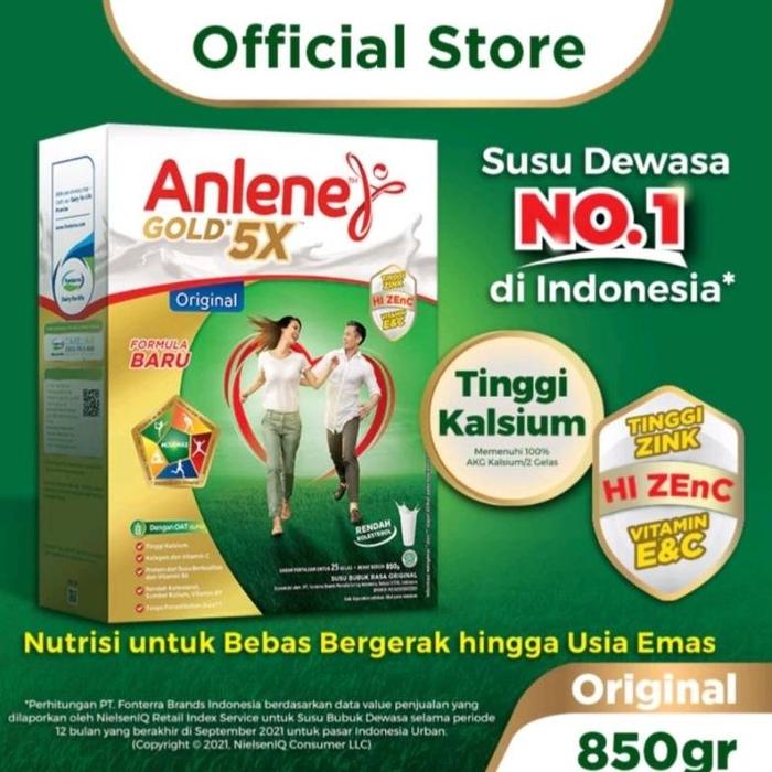 Gambar Anlene Gold 5x Susu Bubuk Dewasa Original Coklat Vanilla 850 gram 850 - Original dari olalaolshopq undefined Tokopedia