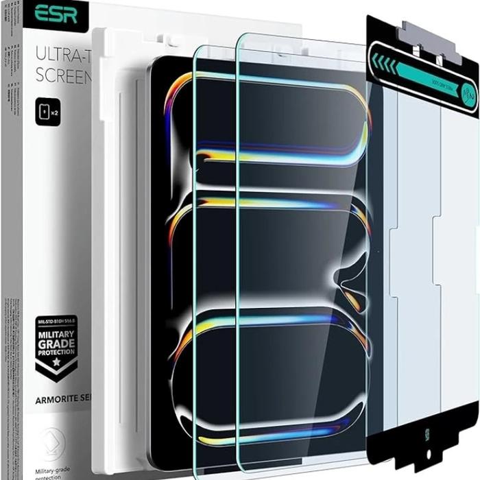 Gambar Tempered Glass Apple iPad Air 6th M2 11" 13" inch 2024 ESR Armorite Clear HD Bening Transparan Anti Gores Screen Protector Guard Slim Thin Tray 2pcs - clear 2pcs, Air 13" 2024 dari i- Shop Jakarta undefined Tokopedia