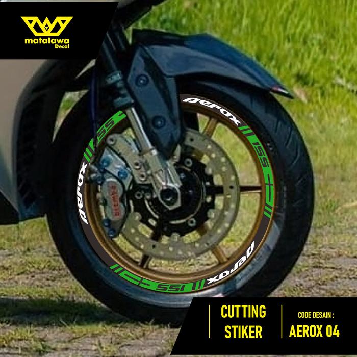 Gambar CUTTING STICKER VELG AEROX 155 - STIKER LIS LIST VARIASI BAN VELG YAMAHA AEROX 04 - Hijau dari MATALAWA DECAL undefined Tokopedia