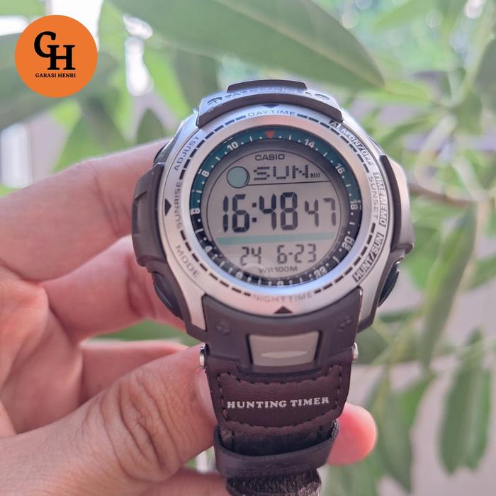 Gambar Casio Pathfinder PAS-410b PAS410b-5V Moon Phase Hunting Timer dari Garasi Henri undefined Tokopedia