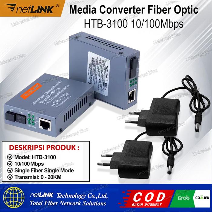 Gambar Media Converter Fiber Optic 2 FO 4 FO 6 FO 8 FO 2 LAN 10/100 Netlink - HTB-3100 A+B dari Universal disc undefined Tokopedia