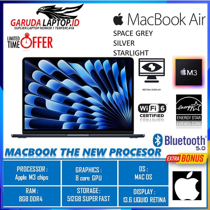 未使用 Apple MacBook Air M3 13inch MRXQ3J/A（Jual APPLE MACBOOK 