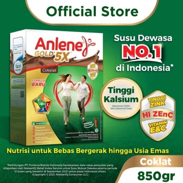 Gambar Anlene Gold 5x Susu Bubuk Dewasa Original Coklat Vanilla 850 gram 850 - Original dari olalaolshopq undefined 5 Tokopedia