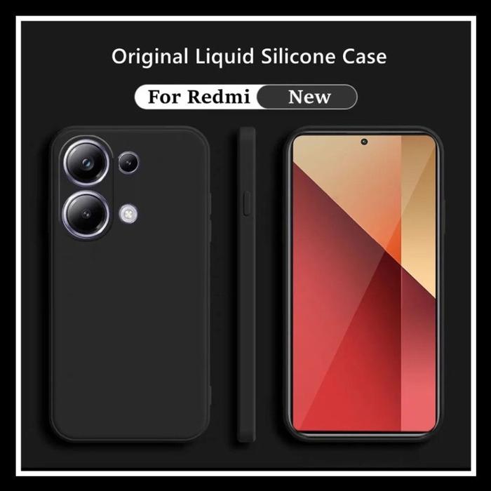 Gambar Xiaomi Redmi Note 13 Pro 4G 5G Case Silicone Liquid Rubber Original SoftCase Cover Microfiber Casing - HITAM., RNOTE13 PRO 4G. dari Markas acc 88 undefined Tokopedia