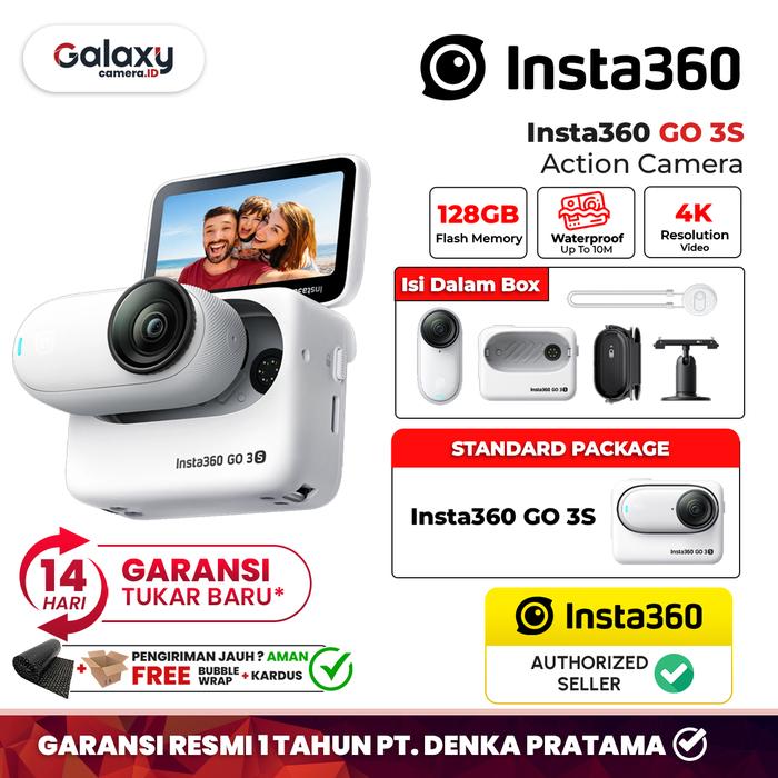 Gambar Insta360 GO 3S Action Cam 4K Insta 360 GO3 S GO3S Tiny Camera Garansi Resmi - 128GB White dari Galaxy Camera undefined Tokopedia