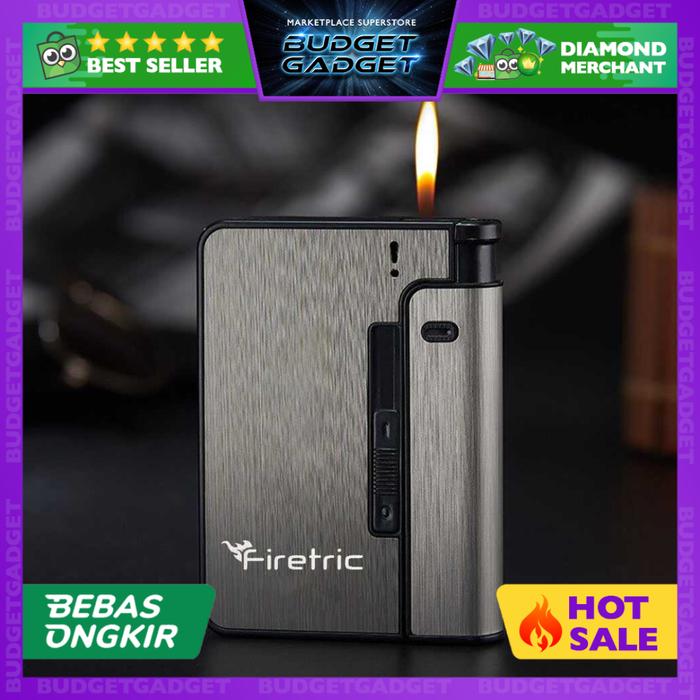 Gambar Firetric Kotak Rokok Bungkus Metal Case + Lighter Korek Api Slot - gray dari BudgetGadget undefined Tokopedia