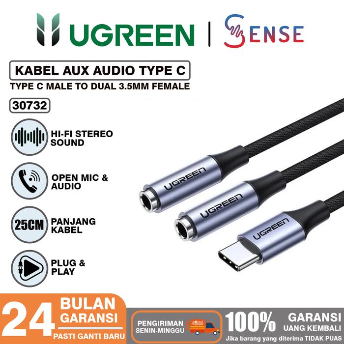 Gambar Converter Splitter Type c To Dual Jack 3.5MM UGREEN Music Dan Call - 30732 dari SENSE OFFICIAL STORE undefined Tokopedia