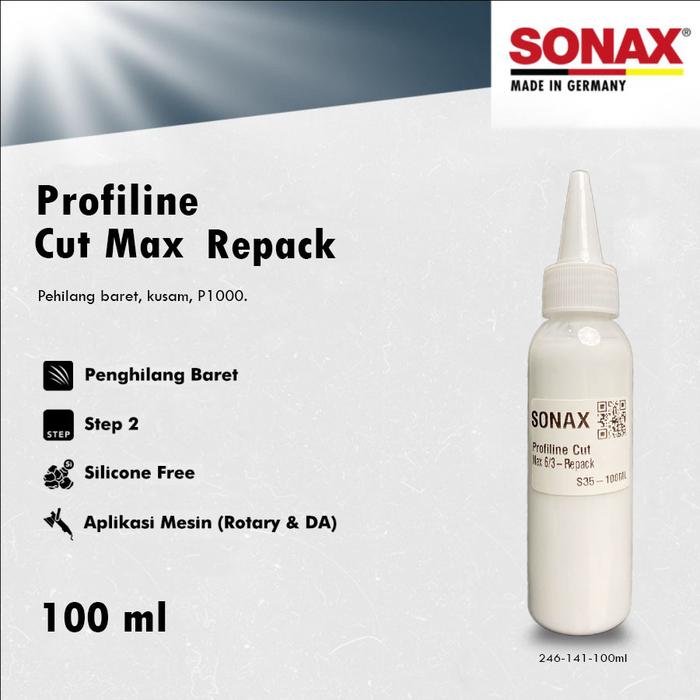 Gambar Sonax Profiline CutMax 6/4 Repack Compound Penghilang Goresan & Bekas Amplas - 100ML dari Aki Murah Jakarta undefined Tokopedia