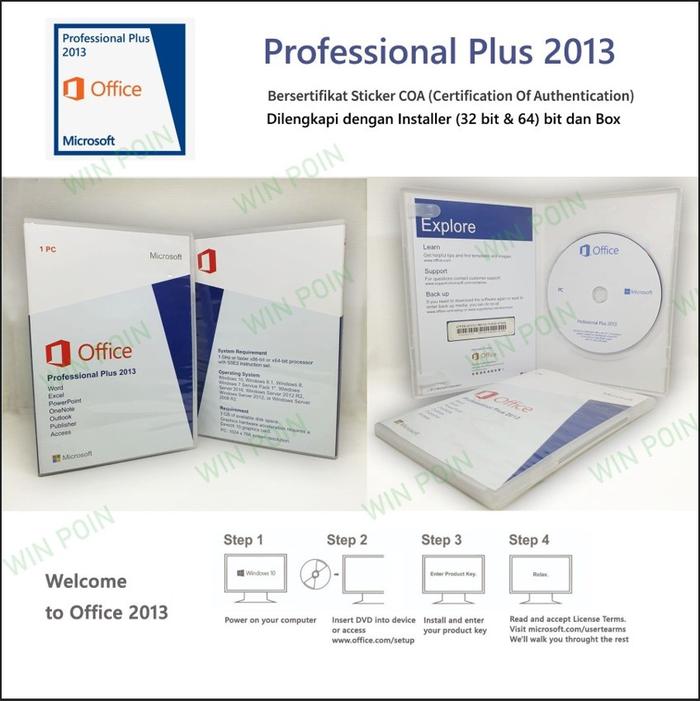 Gambar Microsoft Office 2016 Professional (WIth Stiker Key Original & Box) - 2013 ProPlus dari Think Outside undefined Tokopedia