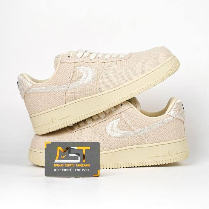 Jual Sepatu Air Force Low Stussy Fossil Stone Beige White