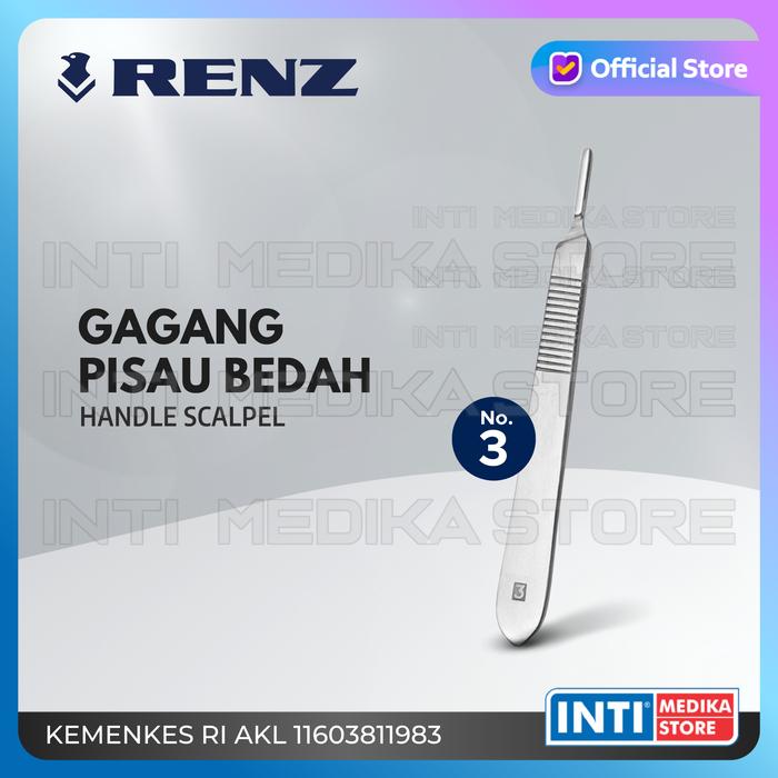 Gambar RENZ - Handle Scalpel No 3 / 4 | Gagang Pisau Bedah - No 3 dari INTI MEDIKA STORE undefined Tokopedia