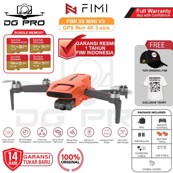 Gambar Drone FIMI X8 MINI V3 Combo GPS 9km 4K 3-axis Gimbal - X 8 Mini V 3 - V3 COMBO, TANPA MEMORY dari DG PRO KAMERA undefined Tokopedia