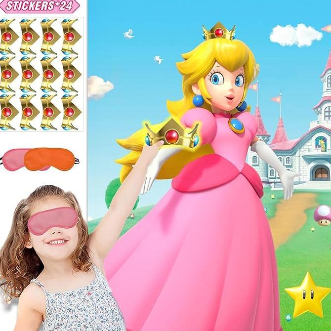 Gambar Princess Peach Party Supplies Pin The Crown On Princess Peach In Party Game Blindfolds Party Favors Fun Large Waterproof Poster Kids Birthday Decorations dari BOTUNA STORE_333 undefined Tokopedia