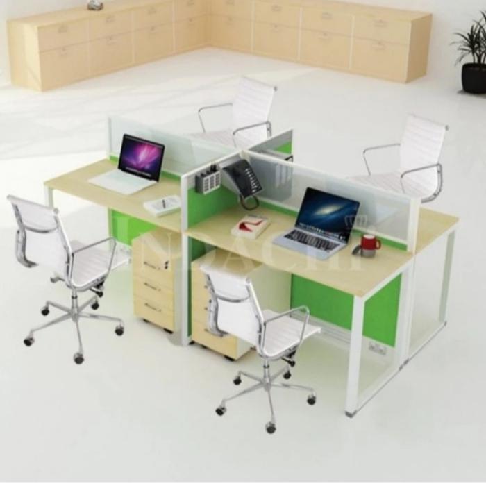 Gambar Meja kantor partisi Indachi configurasi 4 orang dari Relasi Kantor undefined Tokopedia