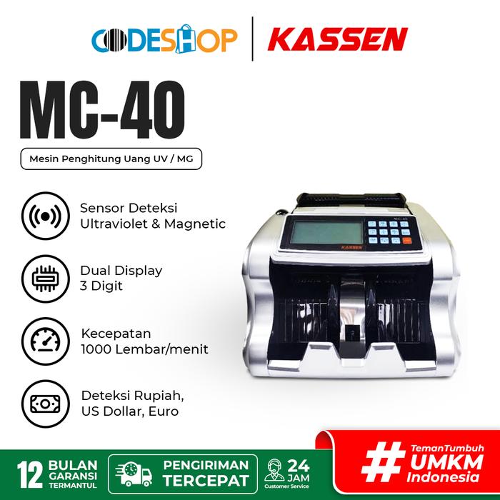 Gambar Mesin Penghitung Uang Kassen MC-40 Money Bill Counter Dual Display Deteksi Uang Palsu - TISSOR T1100C dari Codeshop Indonesia undefined 4 Tokopedia