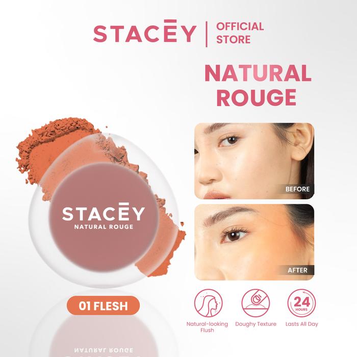 Gambar STACEY Natural Rouge Powder Blush - Blush On Pigmented Creamy Blendable - 01 - Flesh dari Stacey Indonesia undefined Tokopedia