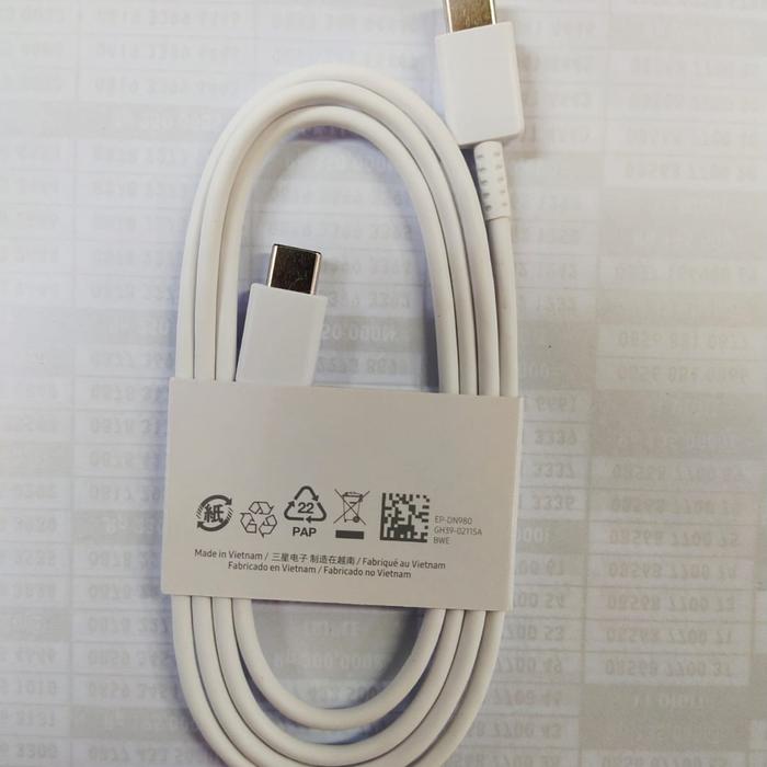 Gambar Kabel Data Samsung A05/A14/A15/A24/A25/A35/A55 S22/S23 Plus Ultra Fold/Flip 3/4/5 Type-C To Type-C Original Pabrik - Putih dari Bintang Terang Accessories undefined Tokopedia