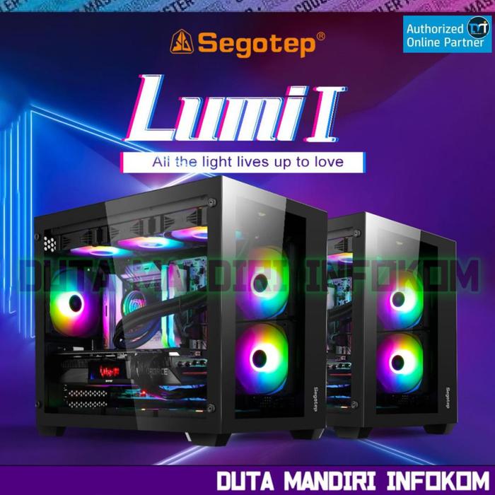 Gambar Segotep Lumi Ⅱ - Dual Chamber Tempered Glass m-ATX Gaming Case - LUMI-I BLACK  dari Duta Mandiri Infokom Kota Administrasi Jakarta Pusat Tokopedia