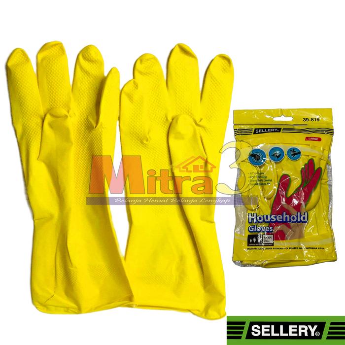 Sarung Tangan Karet Kerja SELLERY Rubber Latex Hand Gloves M