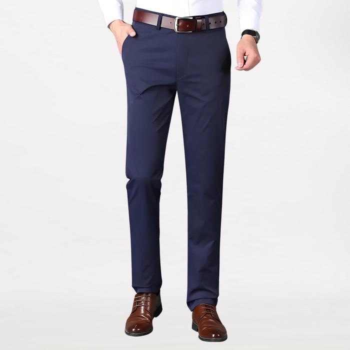 Gambar Hulya Celana Kerja Pria Formal Panjang Slim Fit Bahan Semi woll Premium Warna Hitam - Navy, 36 dari Fichino undefined Tokopedia