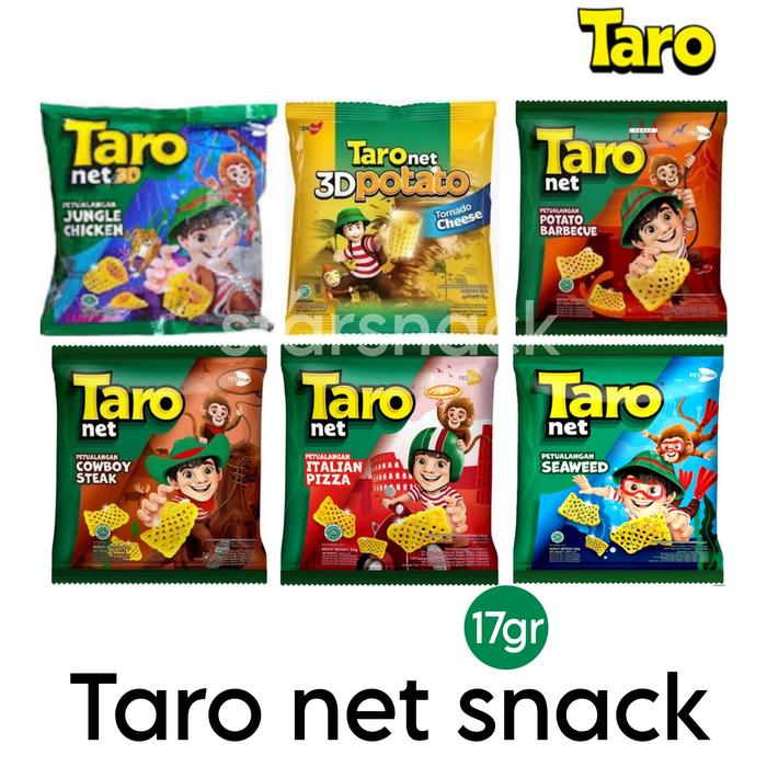 Gambar Taro Net 3D potato cheese jalapeno pizza steak 17gr isi 10pc dari STARSNACK SURABAYA undefined Tokopedia