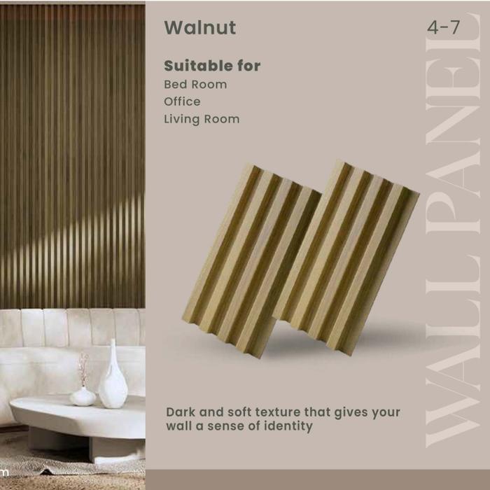 Gambar WPC Wall Panel ARTHA dinding 2.95 x 16 cm | Kisi Kisi Wallpanel Indoor - WALNUT dari KARYA PEKANBARU undefined Tokopedia