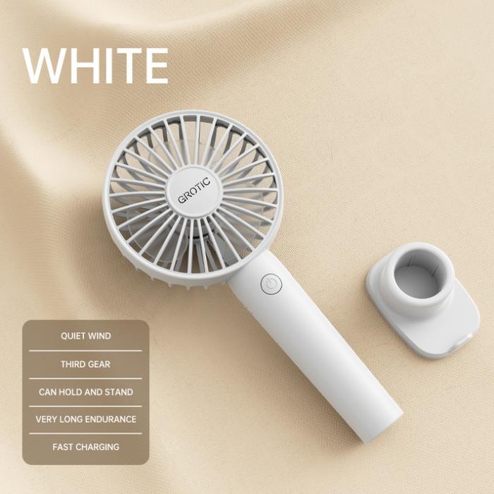 Gambar Kipas Mini GROTIC Portable Dudukan Mini Fan Kipas Angin - M1 - Putih dari Grotic Official Store undefined Tokopedia