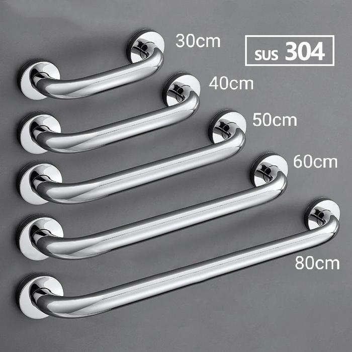 Gambar Pegangan Bathub Handle Bath Tub Chrome / Pegangan Dinding Kamar Mandi Stainless Steel SUS 304 - 30cm dari Jihan Sanitary undefined Tokopedia