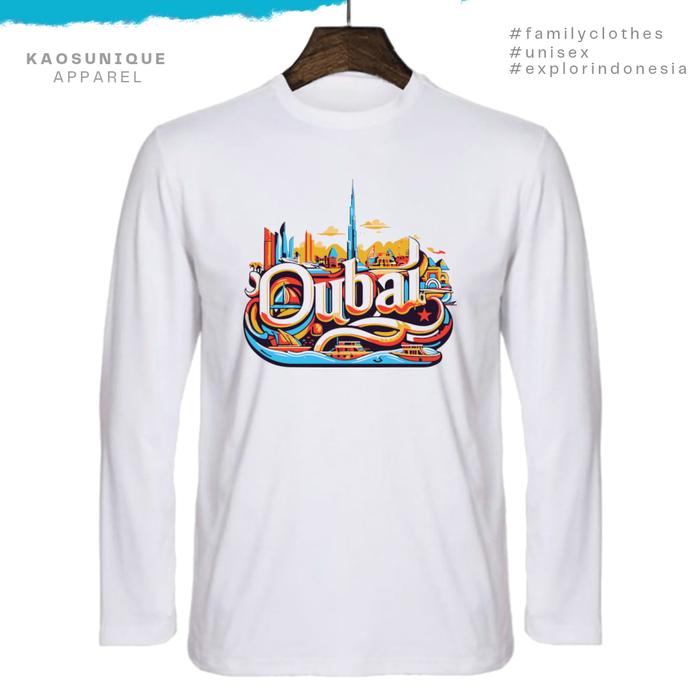 Gambar KAOS UNIQUE T-shirt Motif Dubai Vektor - Unisex Katun Combed 20s Sablon DTG Kaos Wisata Luar Negeri - Putih-Lg.Pnjang, XL dari Kaos Unique undefined Tokopedia