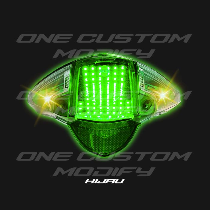 Gambar STOPLAMP RUNNING REVO FIT ABSOLUT LAMPU REM LED BELAKANG 8 & 10 MODE VARIASI MOTOR ONE CUSTOM MODIFY - Hijau, 10 MODE STAY  dari One custom modify undefined Tokopedia