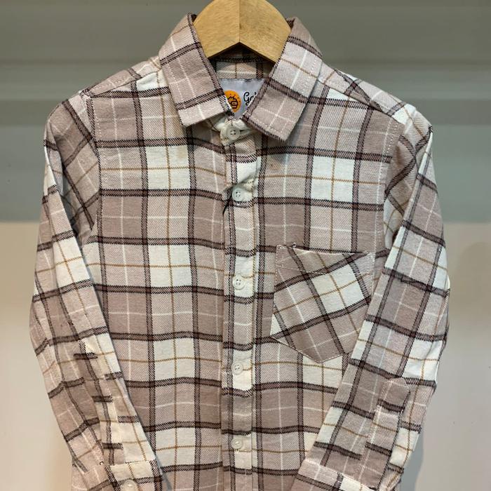 Gambar Kemeja flanel anak laki laki 3-12 tahun / Fashion anak - Cream, 14 dari gafumi kids undefined Tokopedia