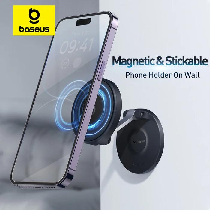 Gambar BASEUS MAGNETIC PHONE STAND HOLDER FOR IPHONE 15 14 PRO MAX MAGSAFE Metal White - Hitam dari D&D-oLshop undefined Tokopedia