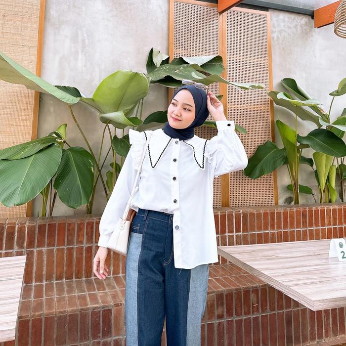 Gambar Ladyfemmes Lovita Blouse Fashion Atasan Wanita Muslim - Broken White dari Ladyfemmes undefined Tokopedia