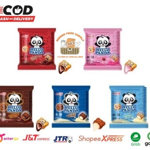Gambar READY STOCK HELLO PANDA 10 GR MILK COKLAT STRAWBERRY COOKIES AND - COKLAT dari shofeea undefined Tokopedia