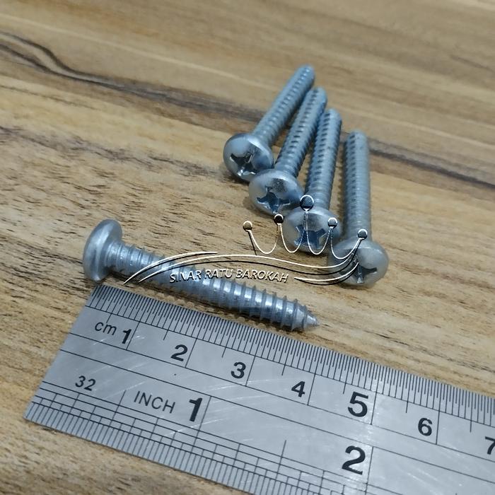 Gambar SEKRUP SKRUP PH PAB 12X1 1/2 PANJANG 4CM P+AB TAPPING TAPING 12 X 1 1/2 4 CM OBENG PLUS 40MM 40 MM DIAMETER DRAT 5,5MM DIAMETER KEPALA 10,6MM dari SINAR RATU BAROKAH undefined Tokopedia