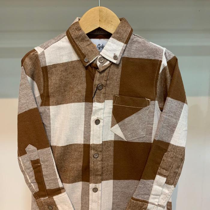 Gambar Kemeja flanel anak laki laki 3-12 tahun / Fashion anak - Cokelat, 18 dari gafumi kids undefined Tokopedia